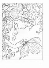 Coloring Fanciful Faces Adult Book Template sketch template