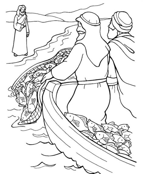 peter catching fish coloring page youngandtaecom sunday school