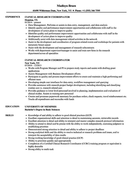 research experience cv  march