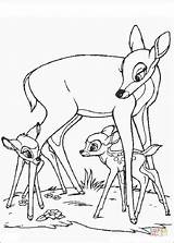 Bambi Faline Pages Mom His Coloring Color Online sketch template