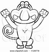 Monkey Proboscis Clipart Angry Outlined Vector Cartoon Thoman Cory Coloring Royalty 2021 Designlooter Clipground sketch template