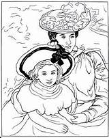 Book Coloring Cassatt Hats Daughter Mother Large Impressionist Mary Printable Painting Wearings Pages Works Great sketch template