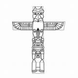 Totem Pole Coloring Poles Drawing Native American Carved Easy Drawings Pages Totems Template Sketch Netart Animal Coloringsun Printable Color Craft sketch template