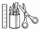 School Coloring Pages Equipment Supplies Coloringcrew sketch template