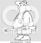 Hillbilly Clipart Rifle Outlined Carrying Redneck Man Royalty Vector Cartoon Djart sketch template