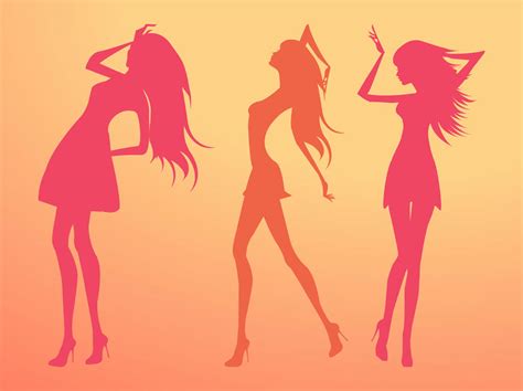 Silhouette Vector Girls Vector Art And Graphics
