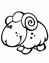 Sheep Coloring Lamb Azcoloring sketch template