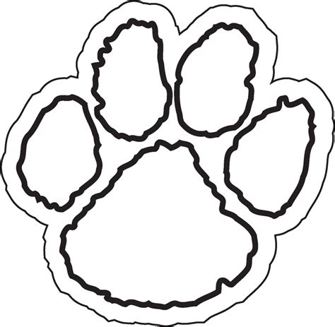 tiger paw coloring page paw print coloring page clipart  images