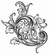 Patterns Tattoo Designs Engraving Filigree Arabesque Vector Scroll Scrollwork Pattern Flourish Leather Nouveau Royalty Intricate Glass Hand Acanthus Baroque Drawing sketch template