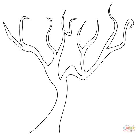 bare tree coloring page coloring home
