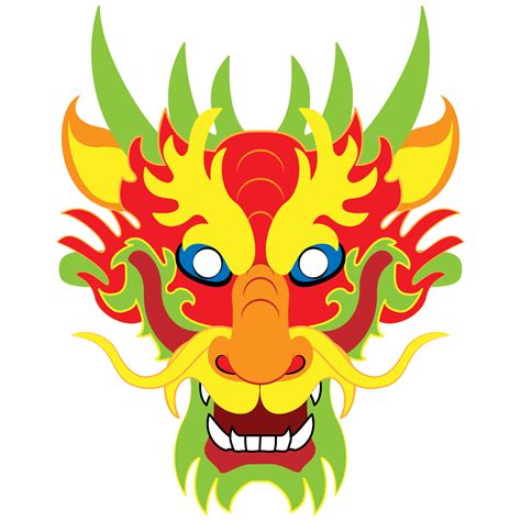 chinese dragon mask template  printable papercraft templates