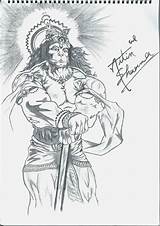 Hanuman Drawing Angry Lord Wallpapers Getdrawings Iphone sketch template