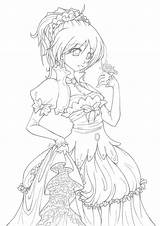 Coloring Anime Princess Pages Printable Books Adults Getcolorings Getdrawings sketch template