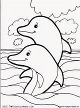 Coloring Pages Dolphin Print Dolphins Brother sketch template