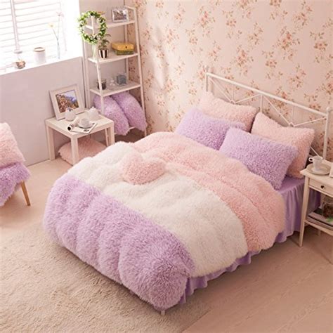 Purple White And Pink Duvet Cover Set Princess Bedding