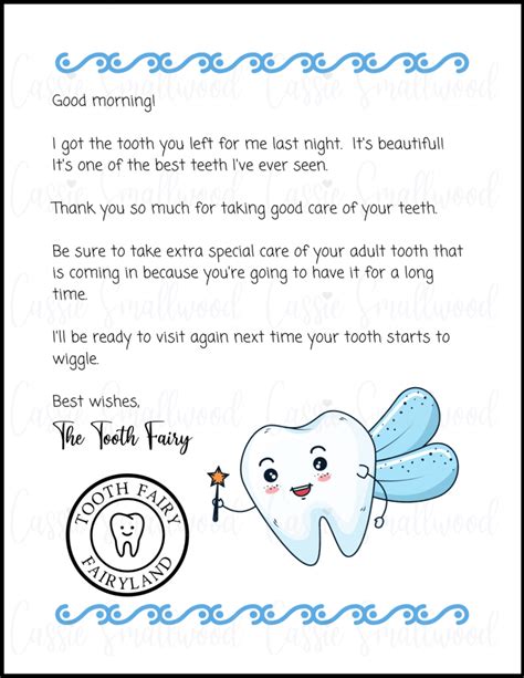 cute  printable tooth fairy letters notes cassie smallwood