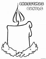 Candle Christmas Coloring Pages Printable Sheets Template Tree sketch template