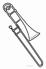 Trombone Midisegni Coloring Music sketch template