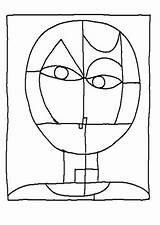 Klee Senecio Kandinsky Childrencoloring Cubismo Famosi Cubista Progetti sketch template
