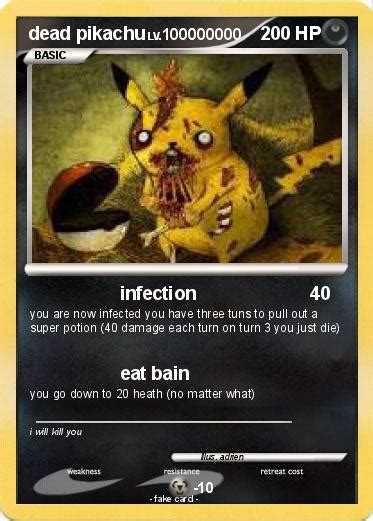 pokemon dead pikachu   infection  pokemon card