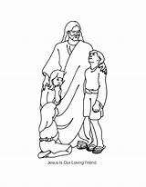 Jesus Coloring Children Pages Loves Little Child Color Printable Kids Following Childrens Friend Everyone Drawing Lds God Colouring Heavenly Father sketch template
