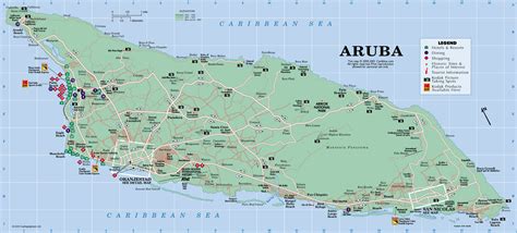 detailed road  tourist map  aruba aruba detailed road  tourist map vidianicom maps