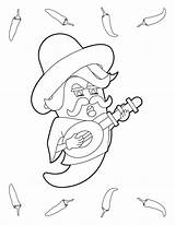 Pepper Cartoon Coloring Chili Pages sketch template