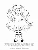 Adeline Coloring Princess Pinky Pal Downloads Fun sketch template