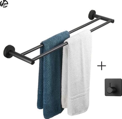 wz handdoekrek dubbel handdoek houder handdoek rek badkamer zwart bolcom
