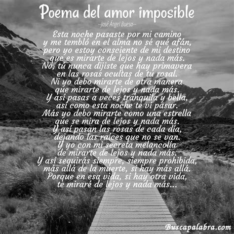 Poema Poema Del Amor Imposible De José Ángel Buesa