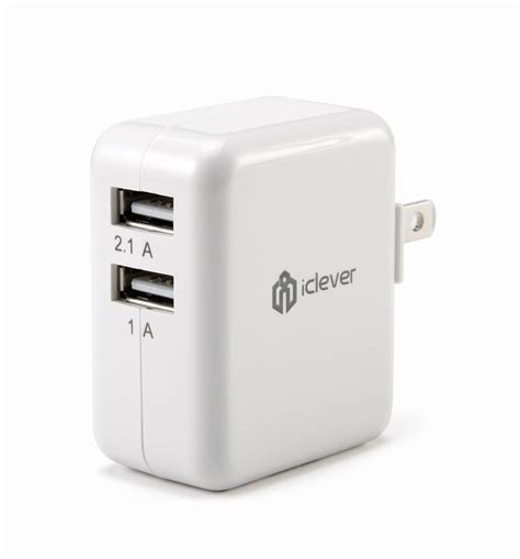 iclever dual usb wall charger portable travel charger  foldable ac plug  iphone ipad