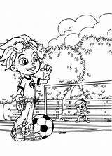 Rusty Ruby Soccer Playing Coloring Game Print sketch template