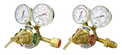 victor heavy duty oxygen  acetylene regulators set model  full brass genuine victor