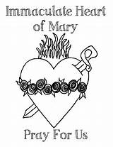 Heart Immaculate Mary Sacred Coloring Jesus Sorrows Seven Pages Prayer Pray Holy Hail Catholic Queen Cards Virgin Radiant Him Look sketch template