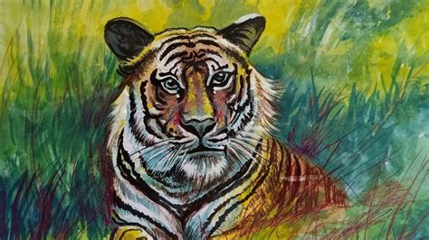 royal bengal tiger tiger painting  watercolor   paint