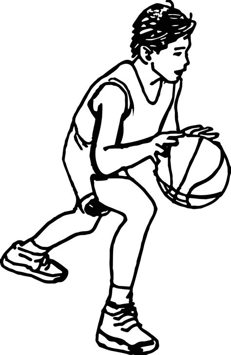 awesome cartoon boy playing basketball coloring page coloring sheets