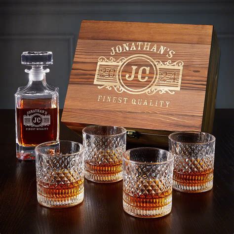 Truman Crystal Whiskey Glass Set Personalized Marquee