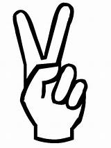 Peace Sign Hand Coloring sketch template