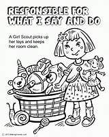 Coloring Girl Scout Responsible Say Do Law Pdf sketch template