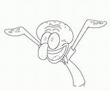 Squidward Spongebob Dabbing sketch template