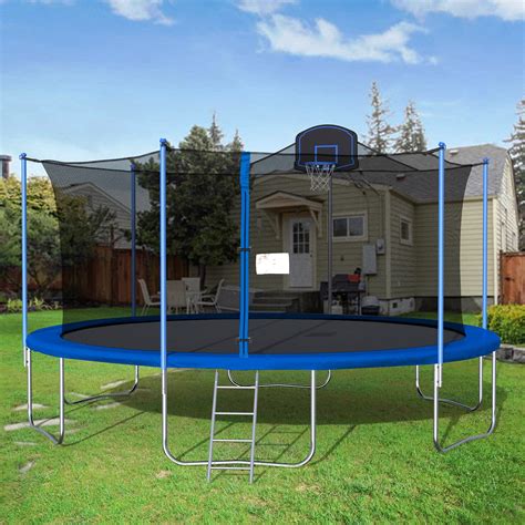 euroco  trampoline  basketball hoop  enclosure blue walmartcom