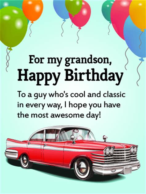 cool grandson happy birthday wishes card birthday greeting