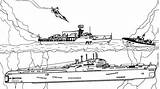 Warship Coloring Bateau Militaire sketch template