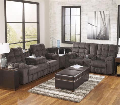 signature design  ashley acieona slate reclining sectional sofa   side loveseat