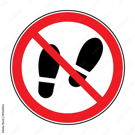 shoes sign warning   stay prohibited public information icon