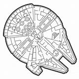 Falcon Millennium Wars Star Coloring Millenium Clipart Getdrawings sketch template