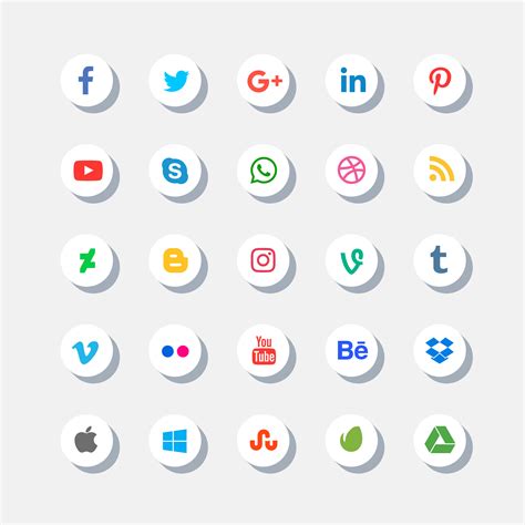 Social Media Icons Set Logo Social Media Icons Social