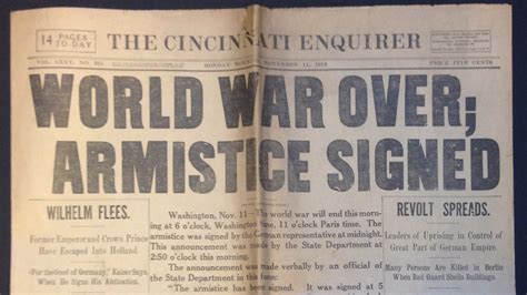 today  history november   armistice signed  world war