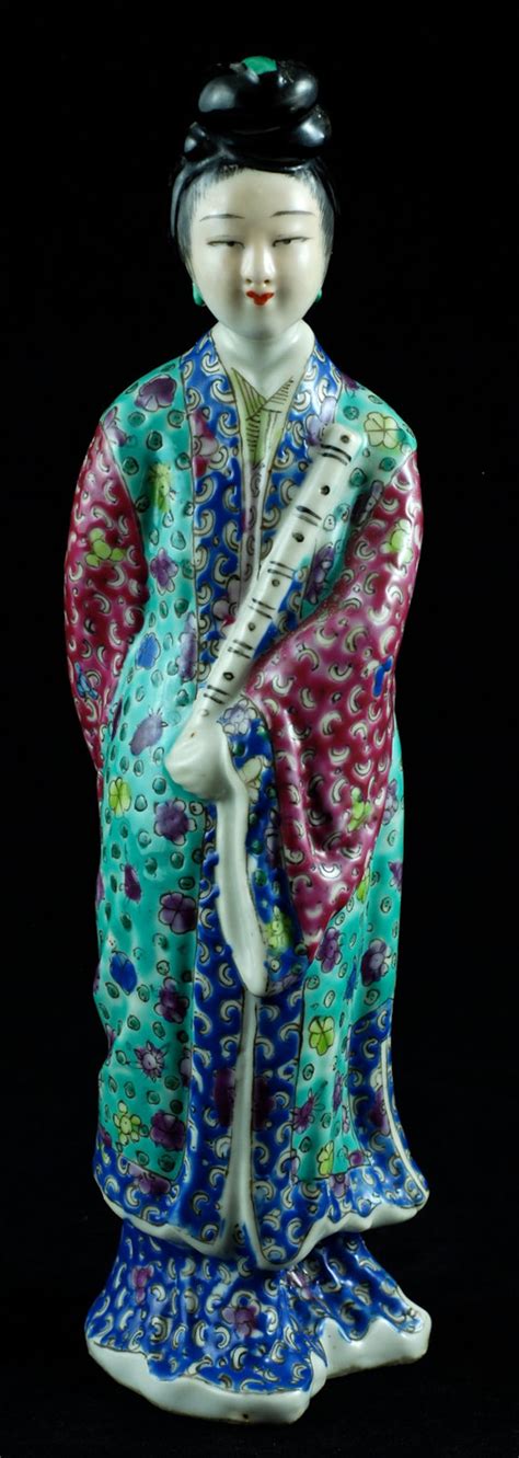 vintage hand painted chinese porcelain figurine etsy