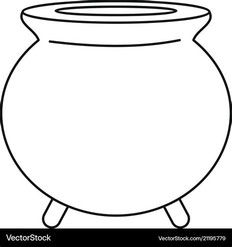 retro cauldron icon outline style royalty  vector image